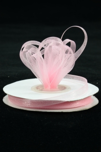 Organza Ribbon , Pink, 1/4 Inch x 25 Yards (1 Spool) SALE ITEM